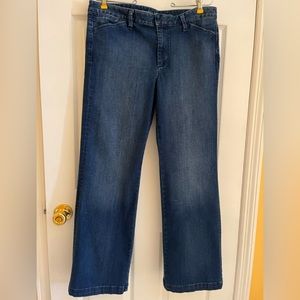 Banana Republic Women Trouser Dark Wash Wide Leg Mid Rise Jeans Size 31P